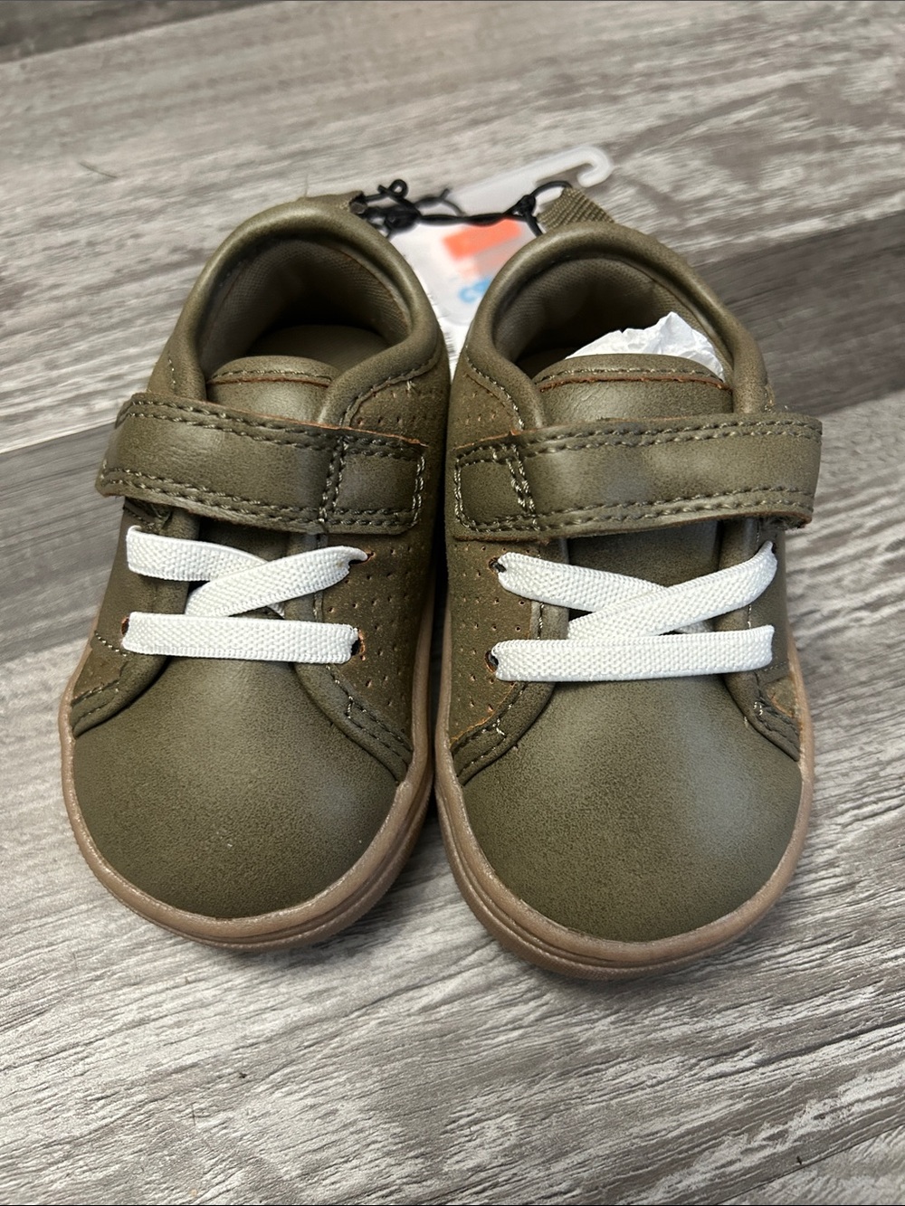 Carter's Olive Green Baby Walker Sneakers with White Laces